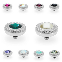 Qudo silver stainless steel Ghiare interchangeable top 0.43 inch for everyday gift from Magnolias Home Decor