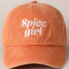 Cotton rust embroidered Spice Girl baseball cap for fall gift from Magnolias Home Decor