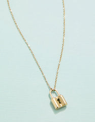 Spartina Splash Padlock gold necklace 16 inch tarnish free for everyday gift from Magnolias Home Decor